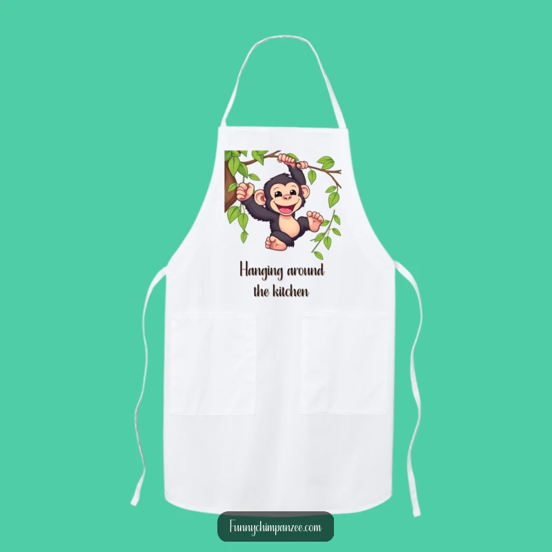 Funny Kawaii Chimpanzee Apron: Hilarious Jungle Swinging Kitchen Companion Gift