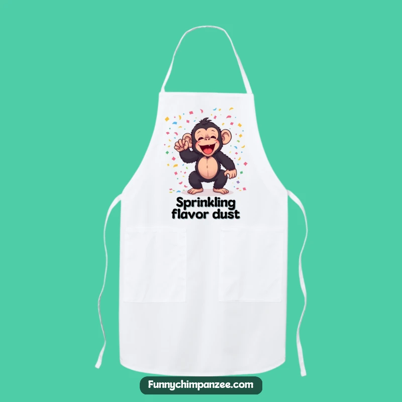 Funny Kawaii Chimp Confetti Apron - Hilarious Kitchen Party Gift!