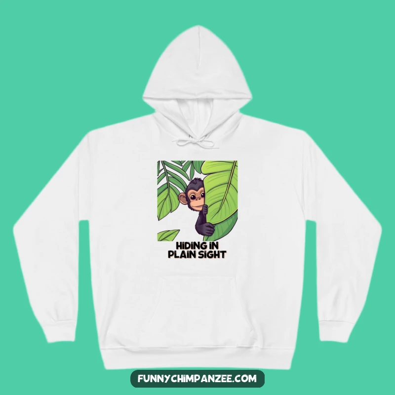 Funny Kawaii Chimpanzee Hoodie: Cozy Jungle Peek-a-Boo Warmth Gift