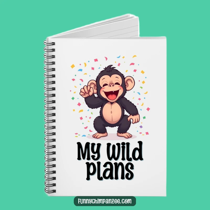 Funny Kawaii Chimp Confetti Notebook - Hilarious Companion for Party Notes!
