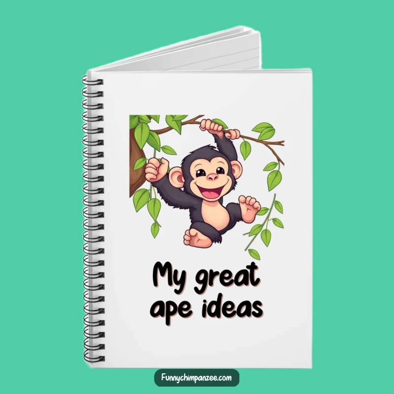 Funny Kawaii Chimpanzee Notebook: Hilarious Jungle Swinging Journal Gift