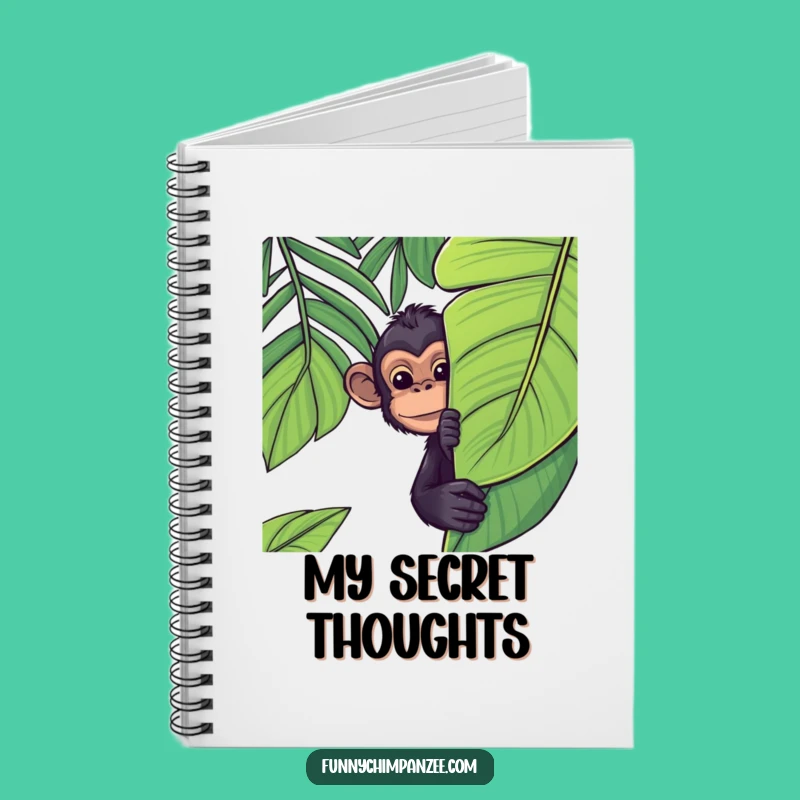 Funny Kawaii Chimpanzee Notebook: Jungle Leaf Peek Journal Gift