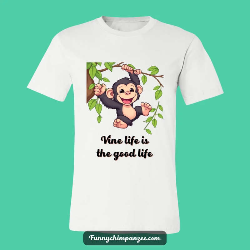 Funny Kawaii Chimpanzee T-Shirt: Hilarious Jungle Swinging Tee Gift
