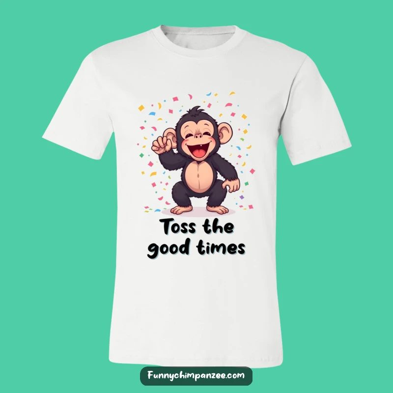 Funny Kawaii Chimp Confetti Tee - Hilarious & Festive Gift!